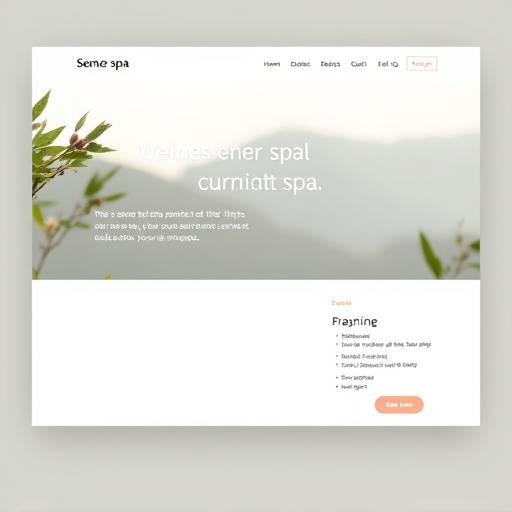 Website design for 'Serene Spa', a wellness retreat center, emphasizing calming visuals and easy online booking functionalities.